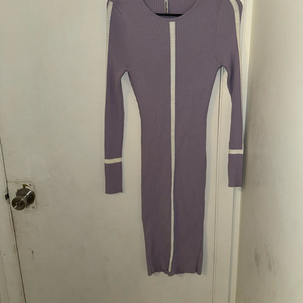 Elegant Purple Long Sleeve Dress